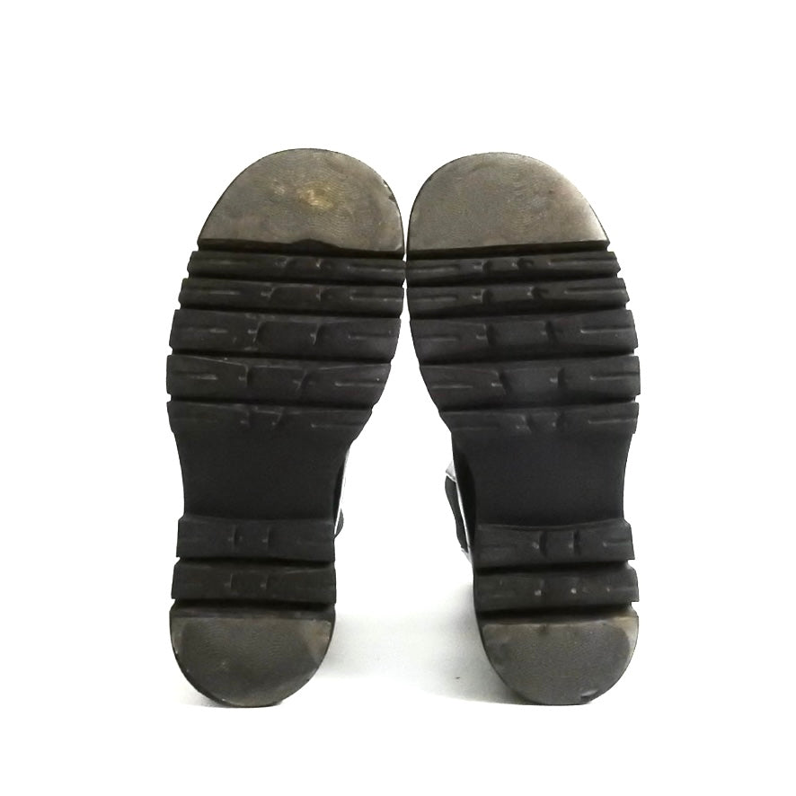 BOTTEGA VENETA BLACK LEATHER LUG BOOTS