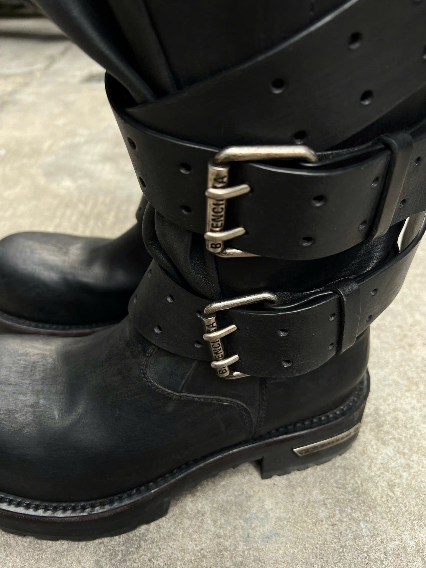 BALENCIAGA VENOM LEATHER COMBAT BOOTS