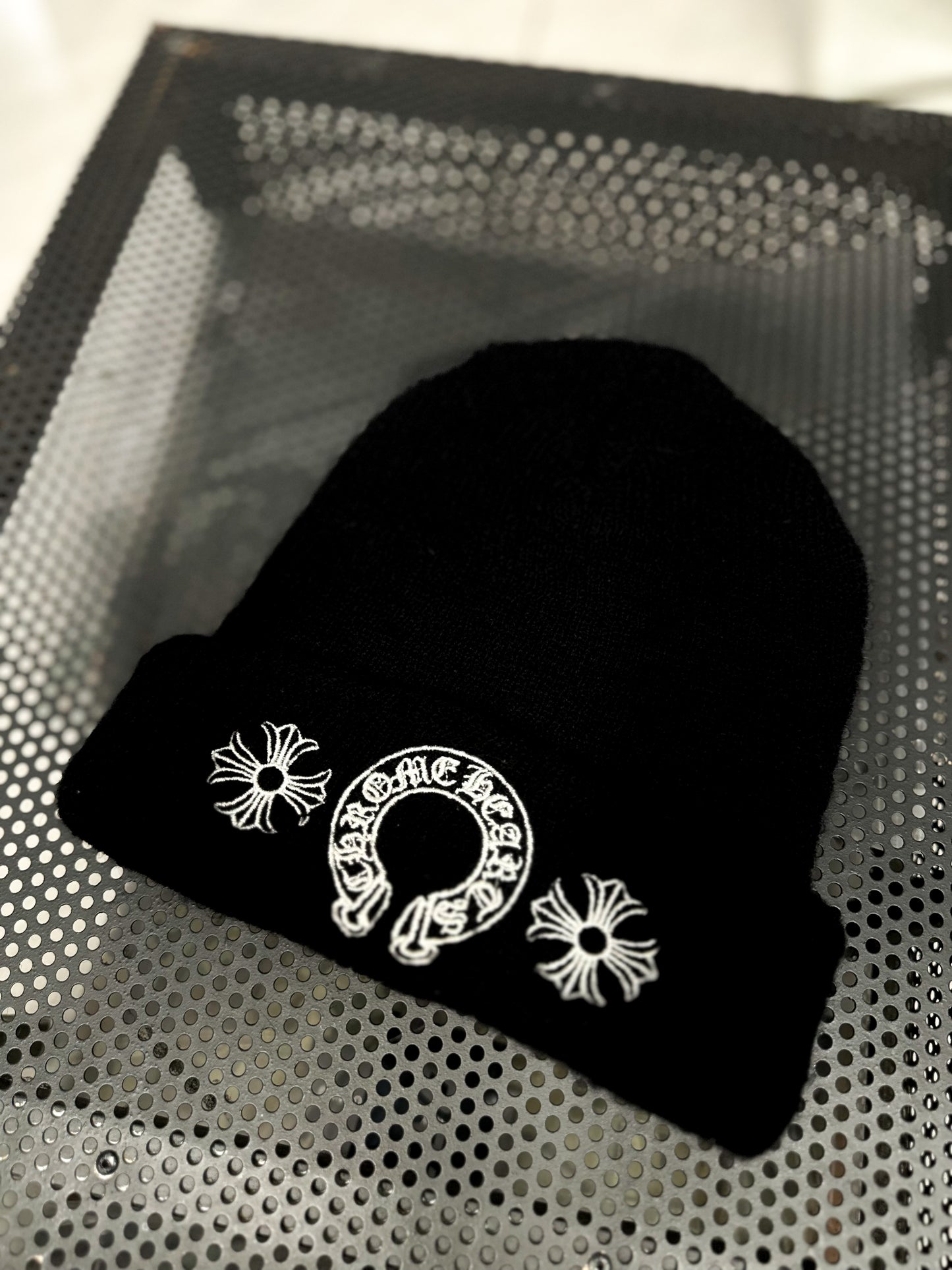 Chrome Hearts Black Horshoes Beanie