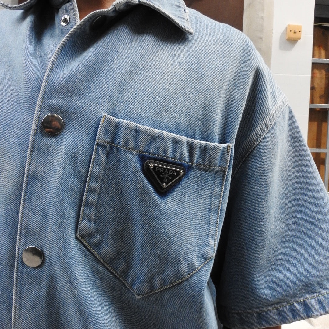 Prada Short Sleeve Denim Shirt