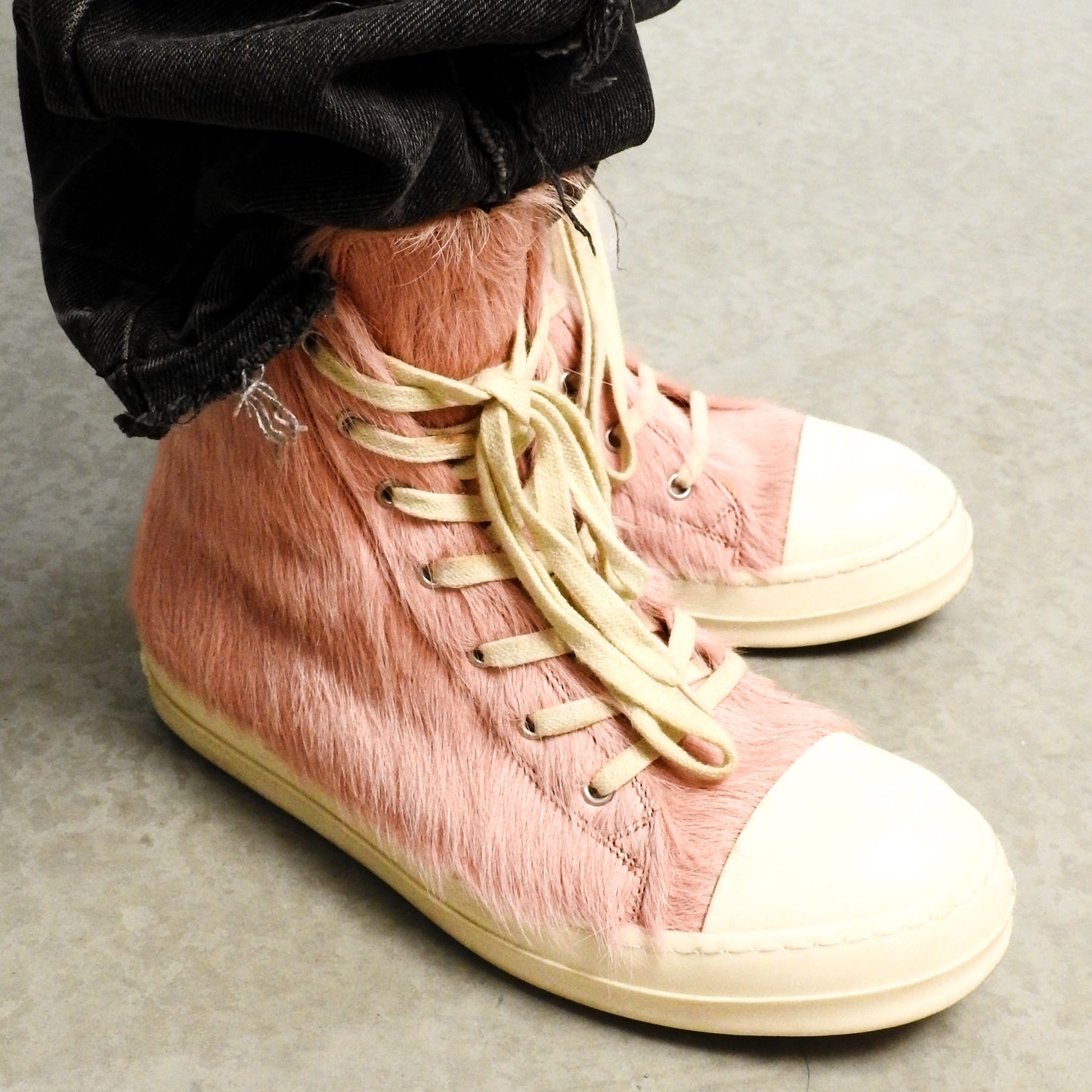 RICK OWENS Pink Pony Hair Ramones
