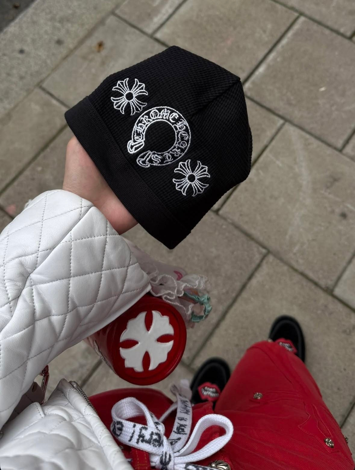 Chrome Hearts Black Horshoes Beanie