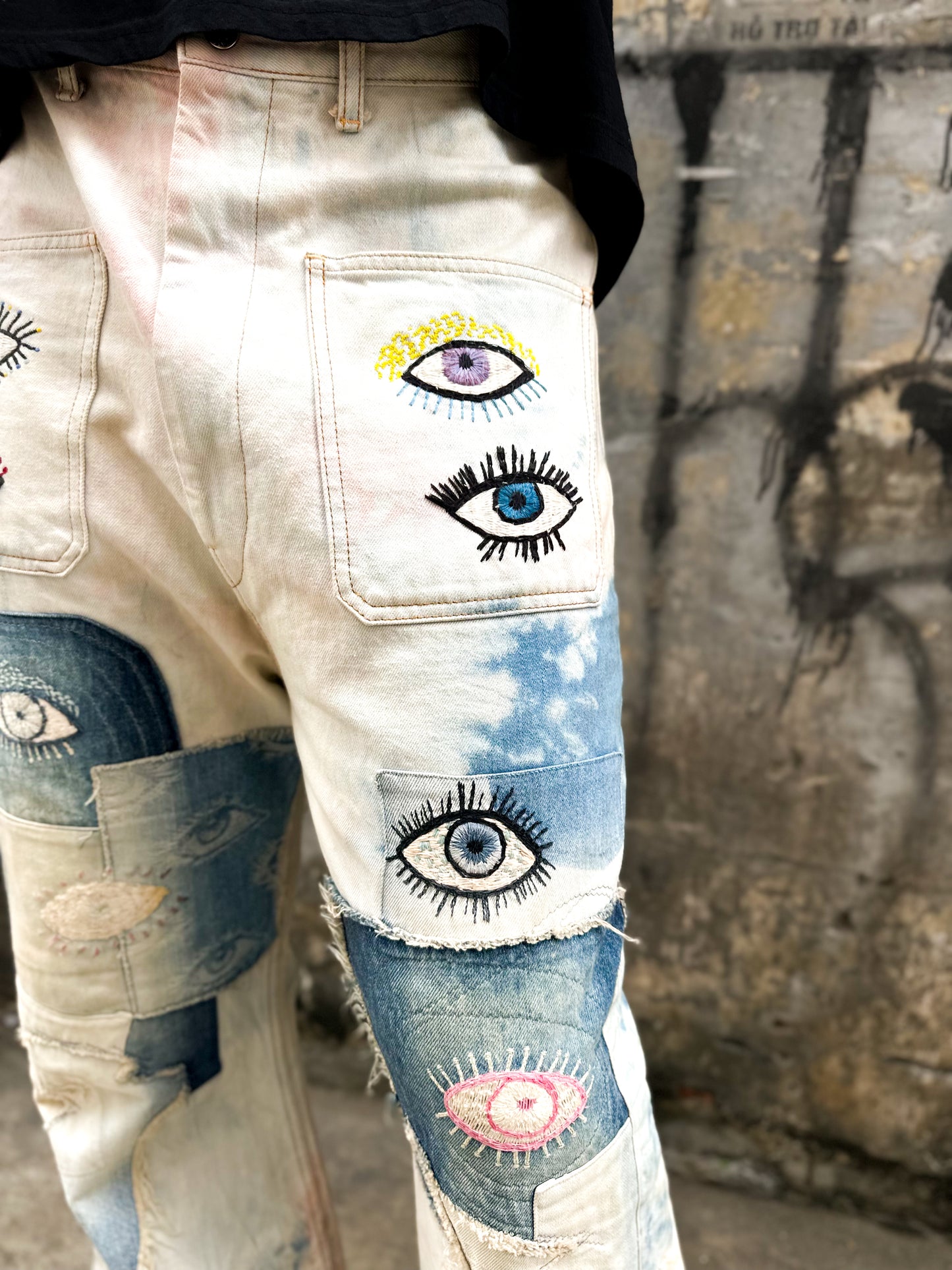 KAPITAL KOUNTRY 14oz "Crazy Dixie" Tie-Dye Flare Pants