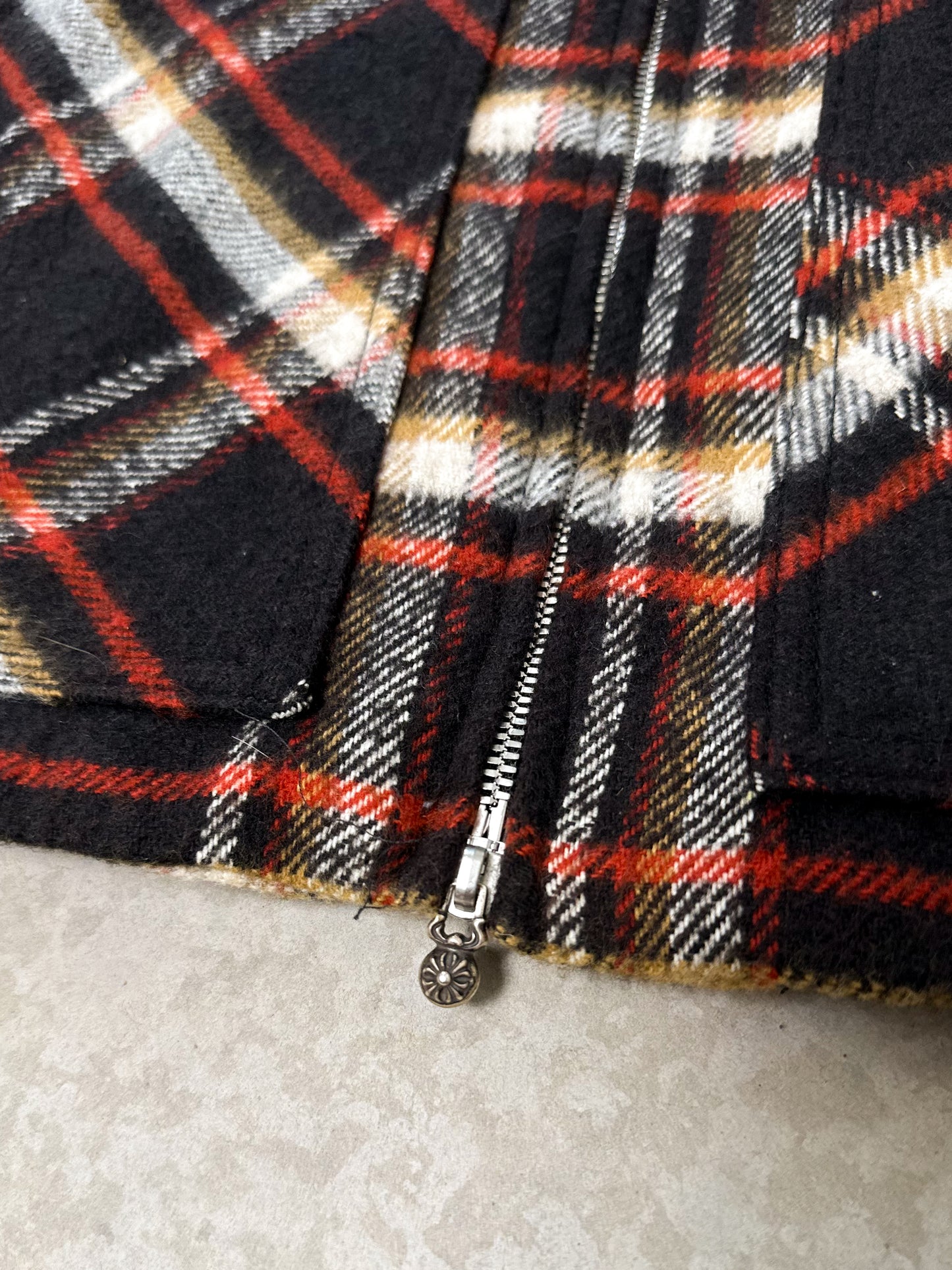 CHROME HEARTS PLAID FLANNEL FUR JACKET