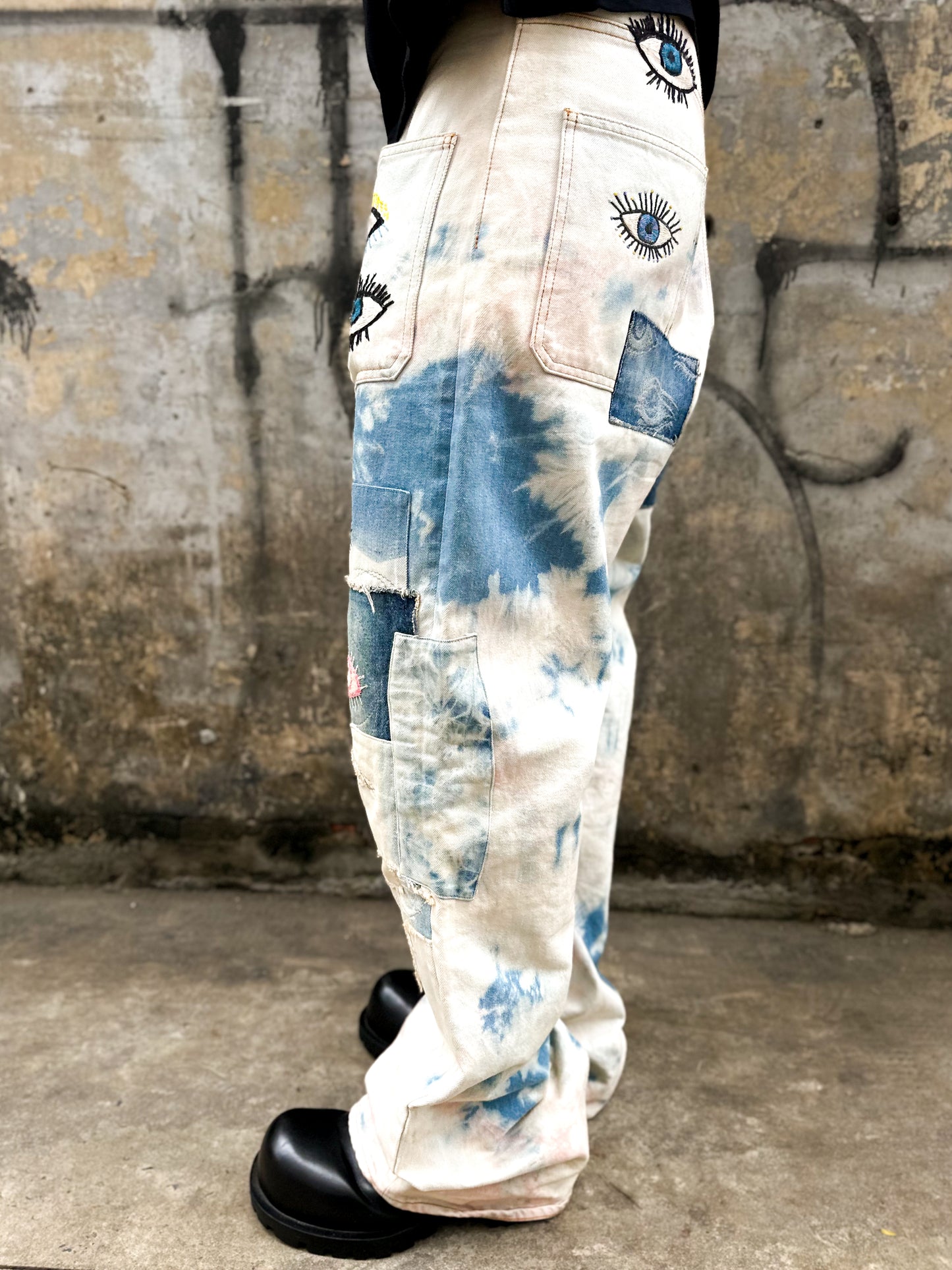 KAPITAL KOUNTRY 14oz "Crazy Dixie" Tie-Dye Flare Pants