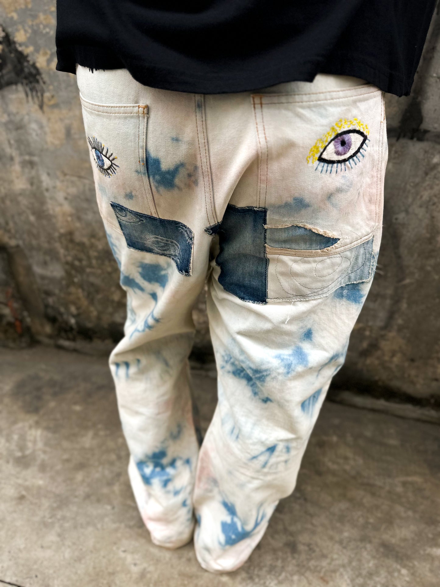 KAPITAL KOUNTRY 14oz "Crazy Dixie" Tie-Dye Flare Pants