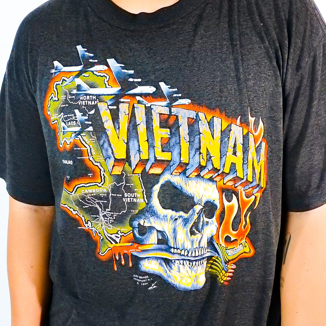 Vintage 1989 Harley Davidson "Vietnam Veteran" Tee 💀