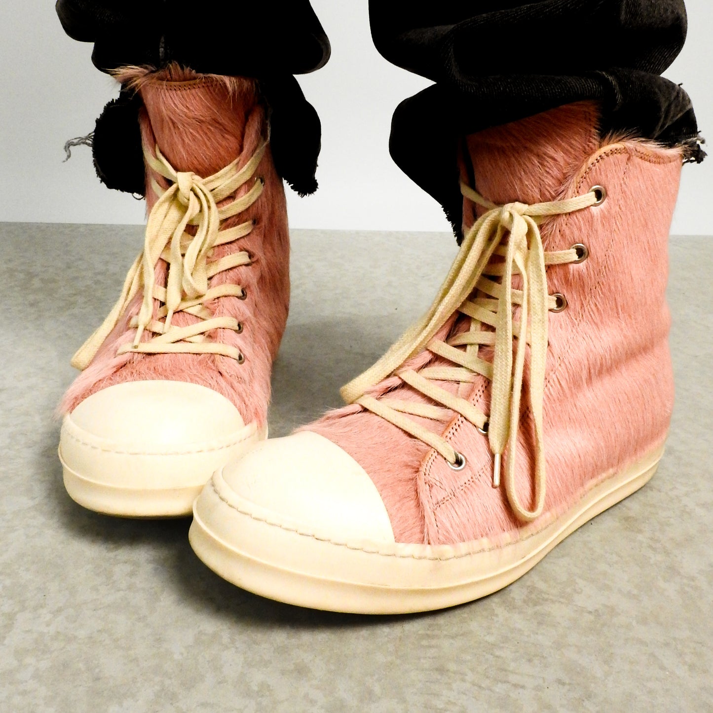 RICK OWENS Pink Pony Hair Ramones