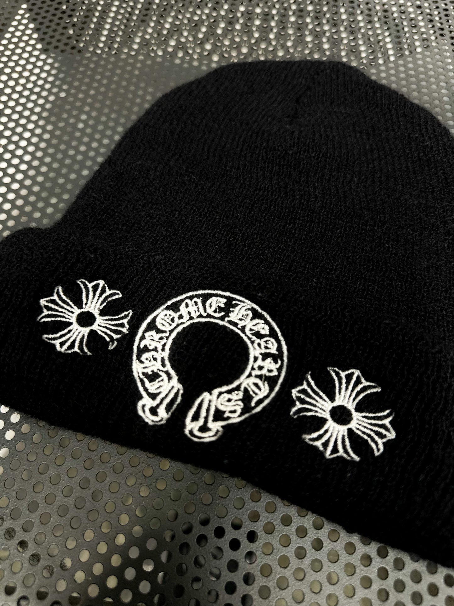 Chrome Hearts Black Horshoes Beanie