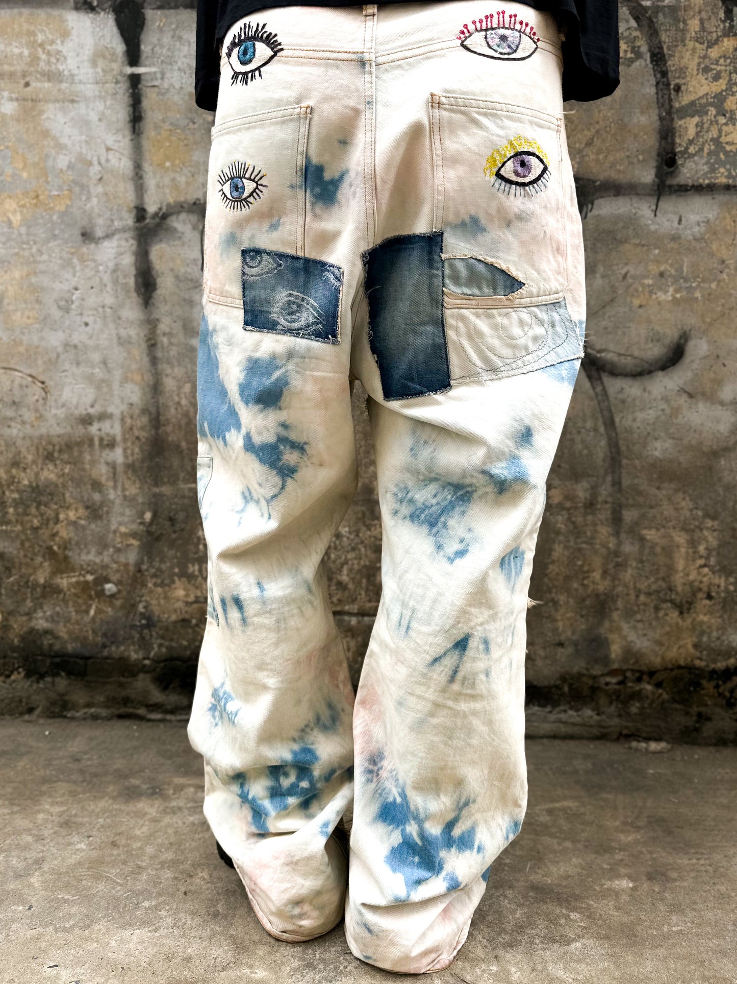 KAPITAL KOUNTRY 14oz "Crazy Dixie" Tie-Dye Flare Pants