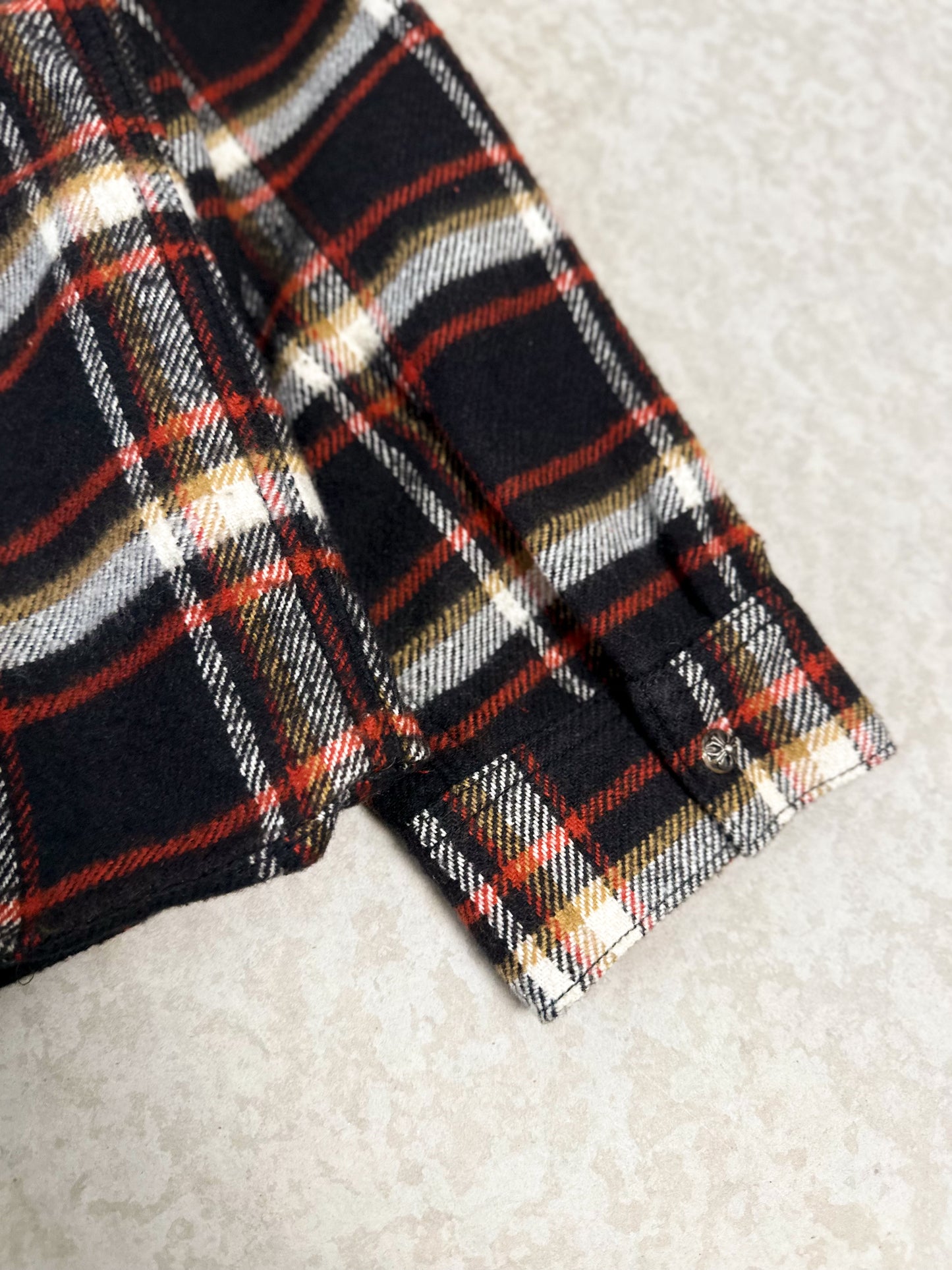 CHROME HEARTS PLAID FLANNEL FUR JACKET