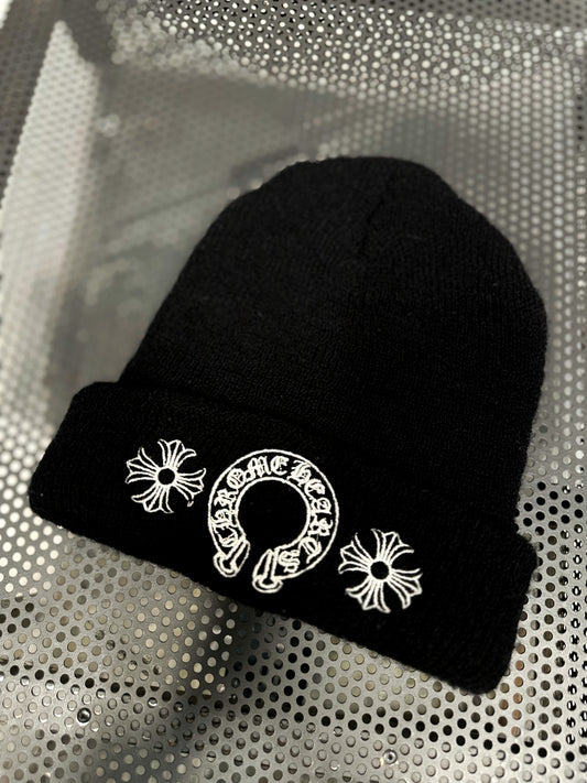 Chrome Hearts Black Horshoes Beanie