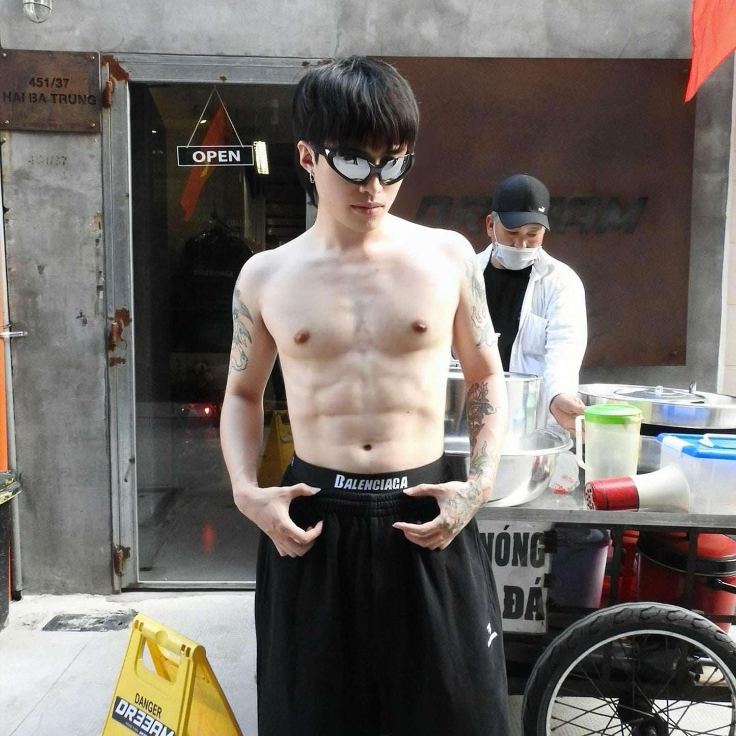 BALENCIAGA DOUBLE WAISTED SWEATPANTS