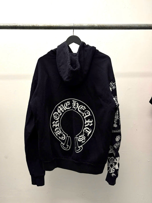 CHROME HEARTS HORSHOES MULTILOGO SLEEVE HOODIE