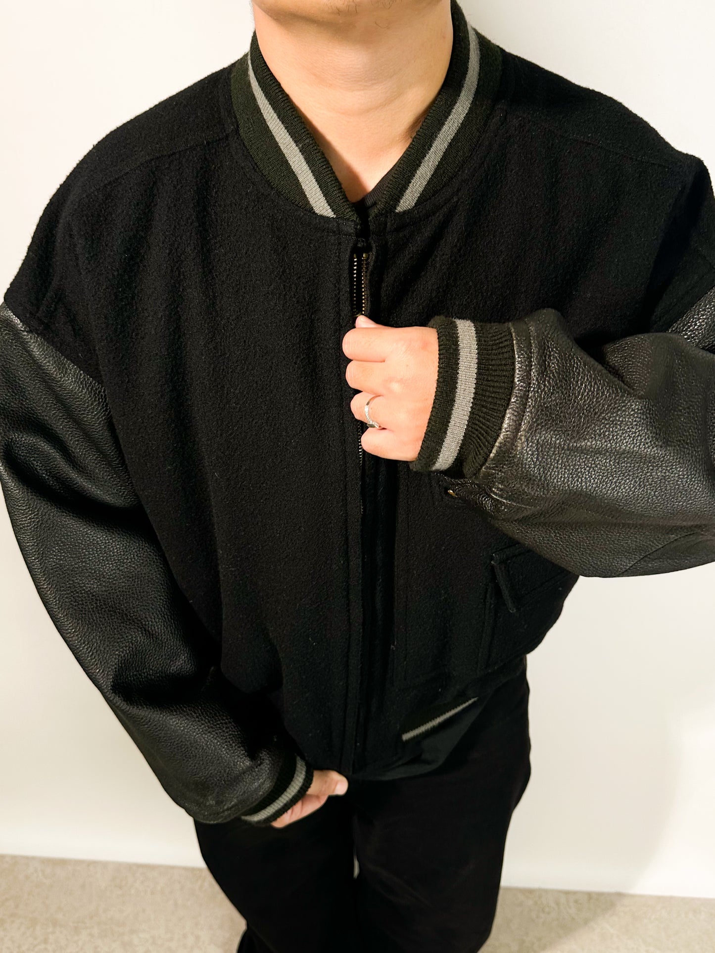 Issey Miyake I.S. Sport Wool & Lambskin Bomber 🐐