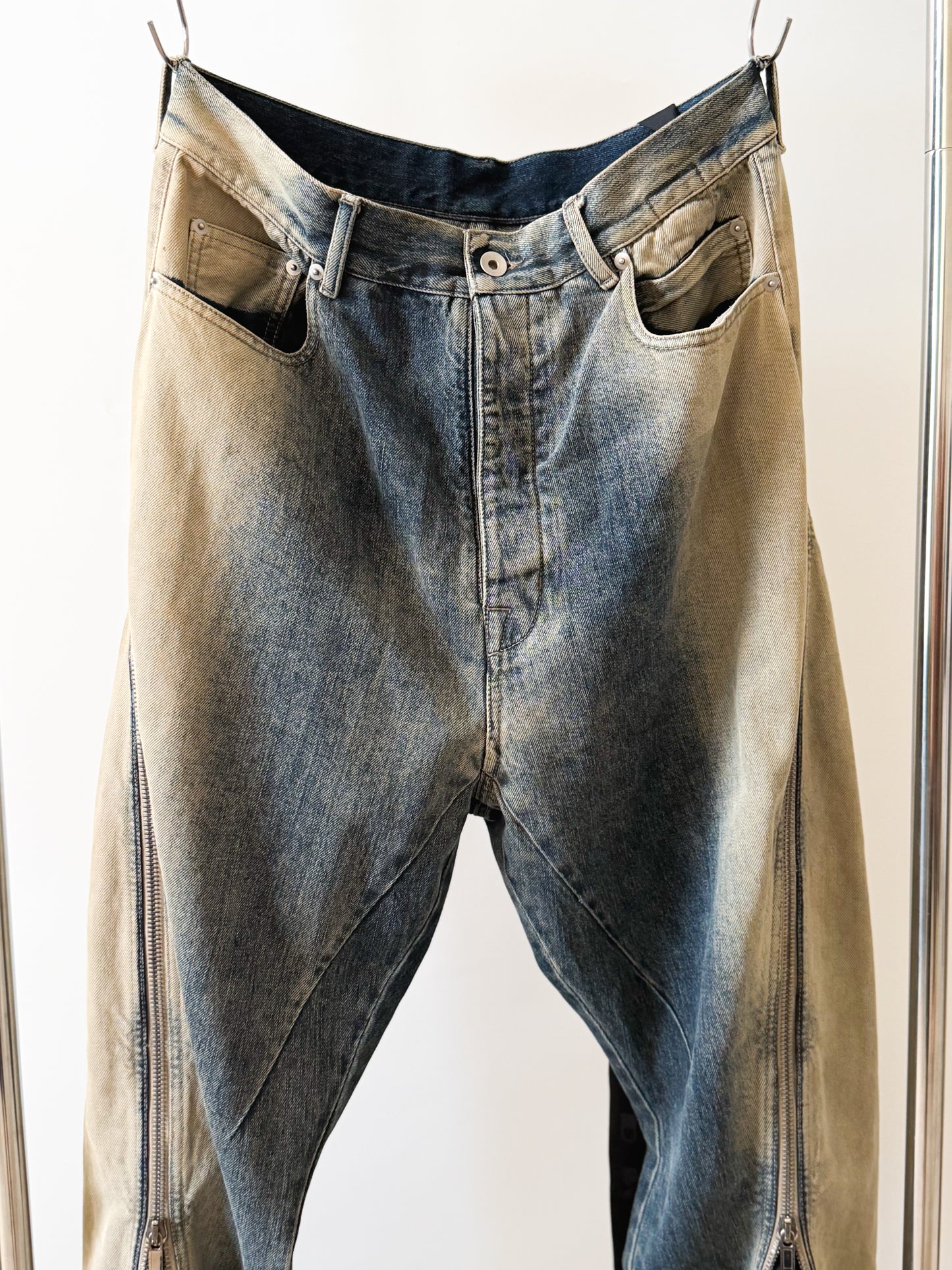Rick Owens SS23 EDFU ‘Pearl Degrade’ Bolan Banana Cut Denim 🌏🌊💦❄️🧊