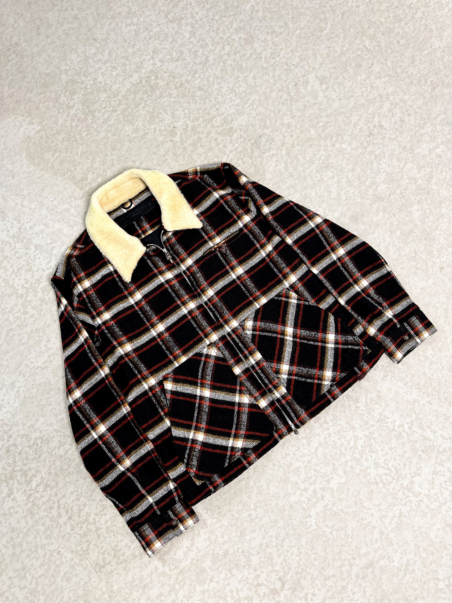 CHROME HEARTS PLAID FLANNEL FUR JACKET