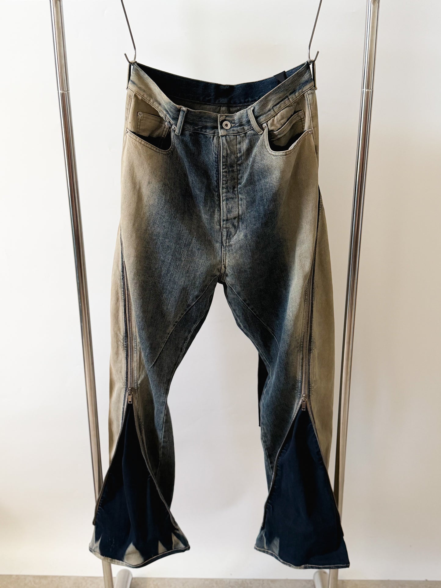 Rick Owens SS23 EDFU ‘Pearl Degrade’ Bolan Banana Cut Denim 🌏🌊💦❄️🧊