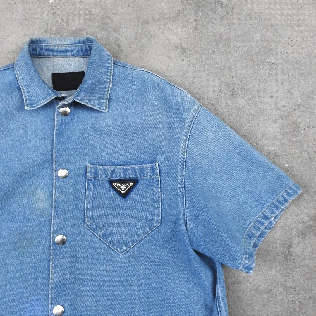 Prada Short Sleeve Denim Shirt
