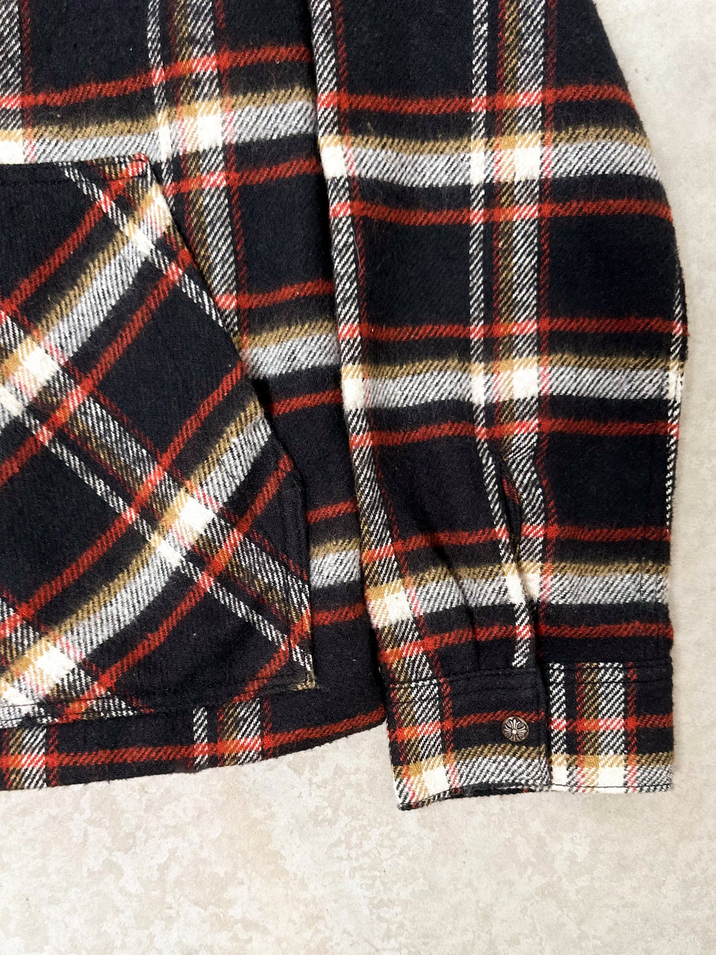 CHROME HEARTS PLAID FLANNEL FUR JACKET