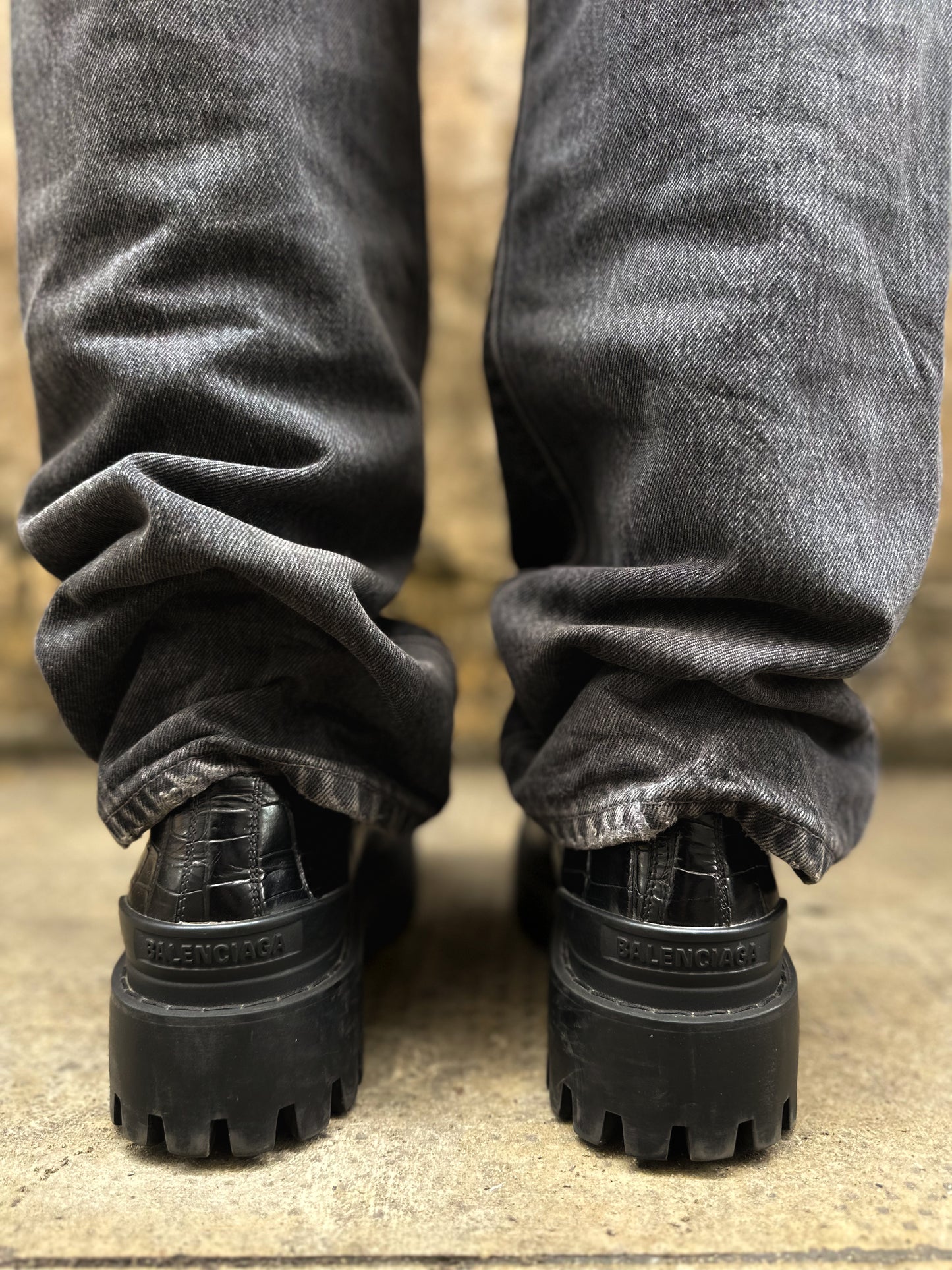 BALENCIAGA Croc-Embossed Derby