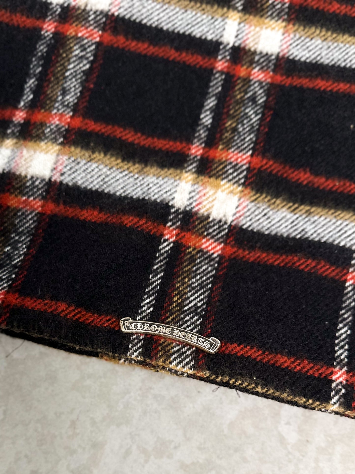 CHROME HEARTS PLAID FLANNEL FUR JACKET