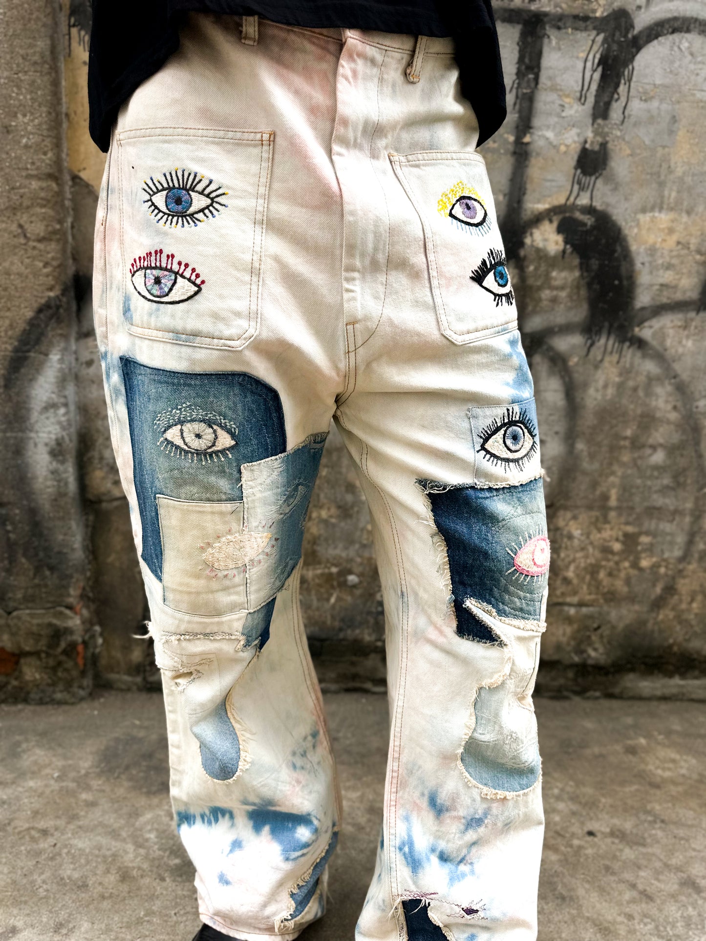 KAPITAL KOUNTRY 14oz "Crazy Dixie" Tie-Dye Flare Pants