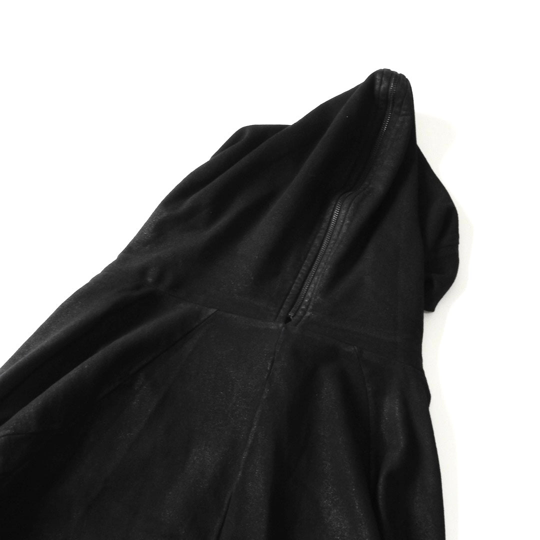 JULIUS_7 GEOMETRIC COATED ZIP UP HOODIE SS18