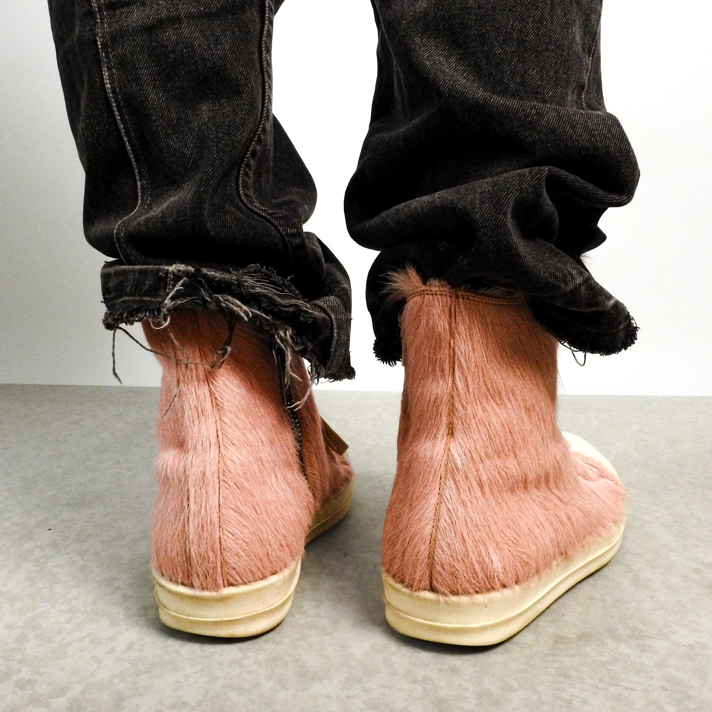 RICK OWENS Pink Pony Hair Ramones